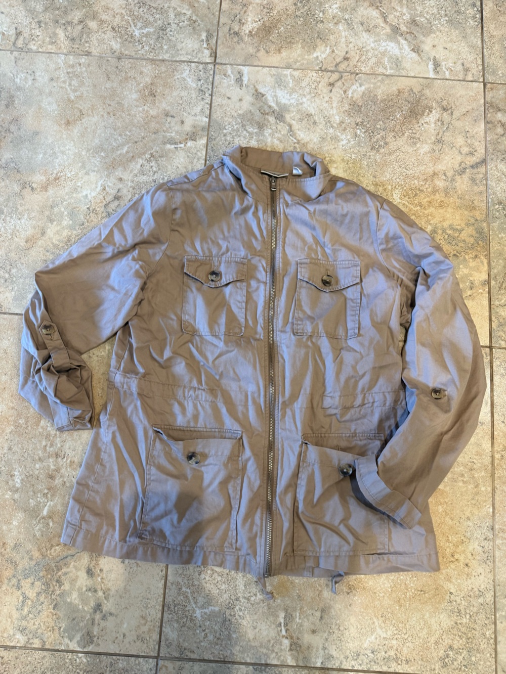 croft & barrow Women's Military Field Jacket in Taupe